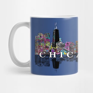 Chicago Skyline in graffiti Mug